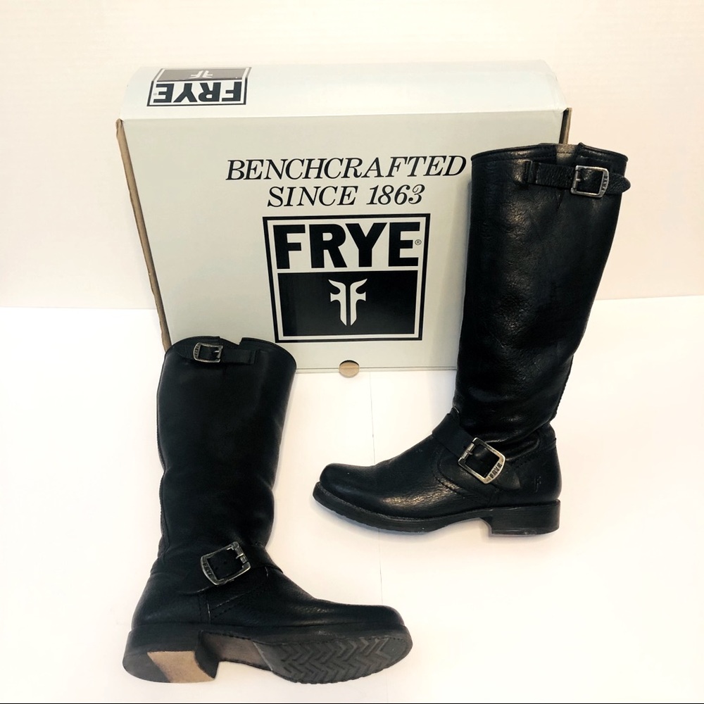 Frye Veronica Slouch Black Wide Calf Boot 5.5